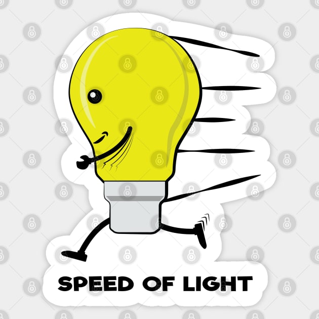 Speed Of Light - Funny Running Bulb Sticker by DesignWood Atelier